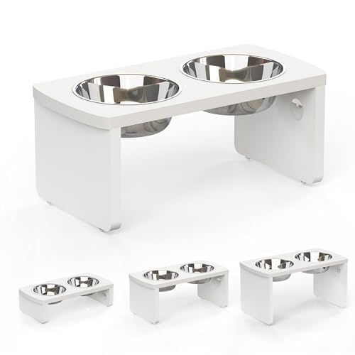 Elevated Dog Bowls (White / Medium: 7'' Tall-40oz Bowl)