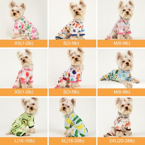 Dog Pajamas Pjs Summer Dog Clothes for Small Dogs Girl (Avocado Green / Medium(6-9lb ))