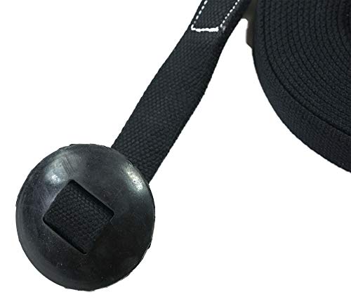 35' Flat Cotton Web Lunge Line with Bolt Snap & Rubber Stop (Black / 35')