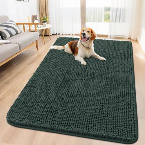 Dog Door Mat for Muddy Paws 59x32 (Green / 59"X32")