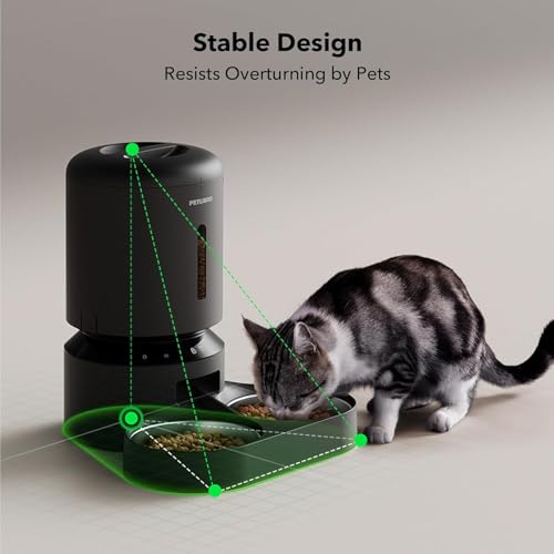 Automatic Cat Feeder for 2 Cats (Black / Dual Tray with WiFi)