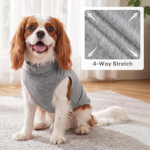 2Pack Dog Sweater for Medium Dogs Soft Pet Coats Fleece Sweatshirt (X-Large (19-27lbs) / 3# Stripe+Grey)