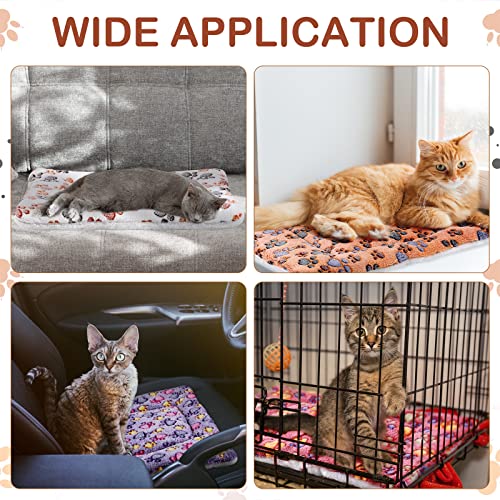4 Pack Soft Pet Bed Mat Small Dog Crate Fleece (21 x 14 Inches / Vivid Color)
