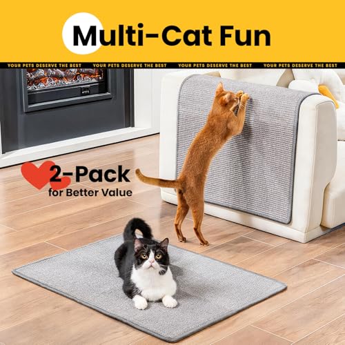 2 Pack Cat Scratching Pads (2 Pack-L (31.5'' X 23.6") / Grey)