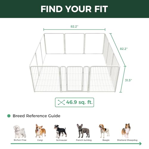 AuraSpace Pro Acrylic & Wire Mesh Indoor Dog Playpen (White / 32"H)
