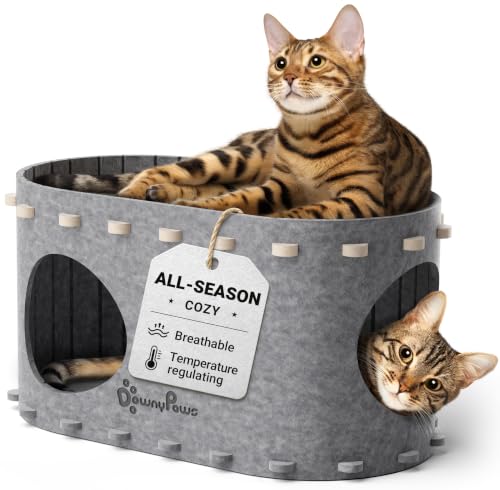 Cat House for Indoor Cats (Light Gray / Single)