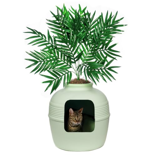 Original Hidden Litter Box Planter (Palm Plant / Base Kit / Mint Green)