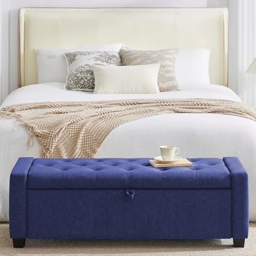 48" Ottoman with Storage (Blue / 19.7"D x 48"W x 16.9"H)