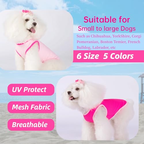 2 Pack Cooling Shirts for Dogs (3XL(chest:20.5"-25") / Pink&Rose red)