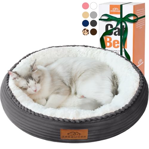 20in Dark Grey Round Dog Bed Sofa for Dogs Cats (Dark Grey / Small)