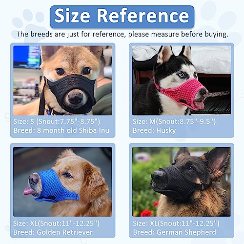 Soft Muzzle for Medium Large Sized Beagle Labrador German Shepherd (Black / S)