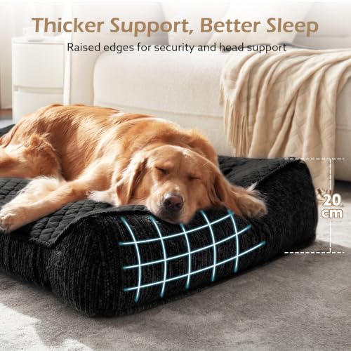 XL Orthopedic Dog Bed for Large Dogs (XL(42"L x 30"W x 8.5"Th) / Black)