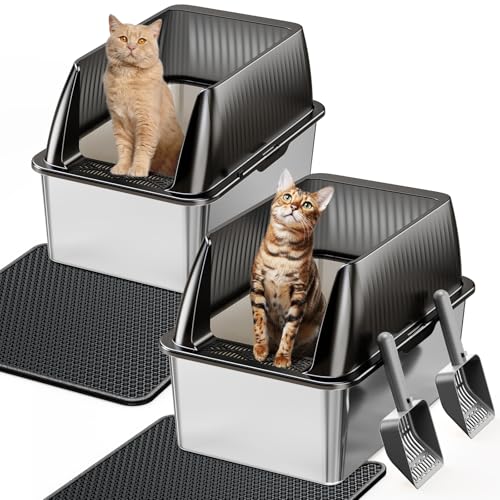 15” Stainless Steel Cat Litter Box Enclosure (Translucent black / XX-Large)