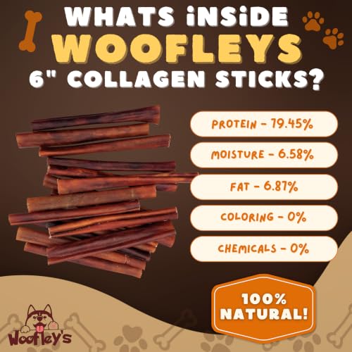 6 Inch Collagen Bully Sticks for Dogs