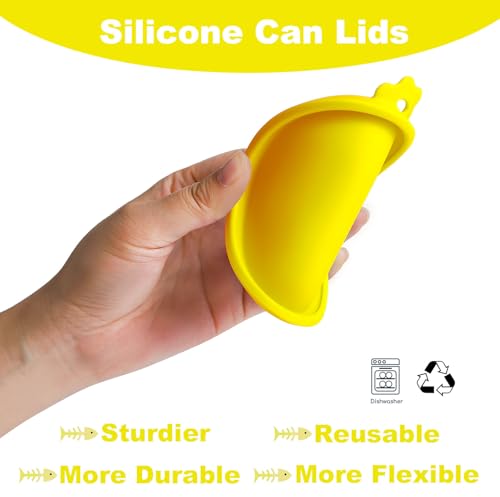 Cat Food Can Covers Lids for 5.5 oz Cans (Yellow)