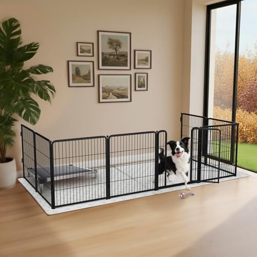 Homeplus Indoor Dog Playpen with Fence (Black / 32"H)