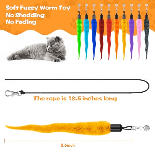 Fuzzy Worm Cat Wand Refills with Black String