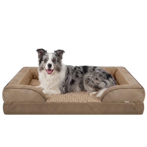 L Plus Orthopedic Dog Bed for Large Dogs (Brown / L- PLUS (38"x 28"x 7"))