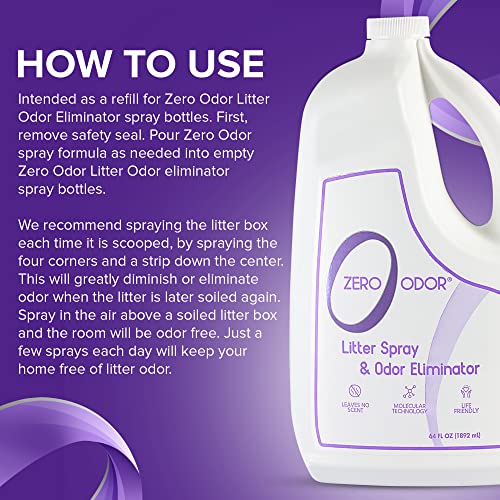 Litter Box Odor Eliminator Refill (64 Fl Oz (Pack of 1))