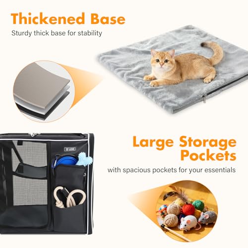 Extra Large Cat Carrier Soft Sided (Foldable Black)