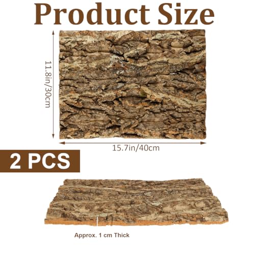 2PCS Cork Terrarium Background 15.7x11.8in for Reptile (2PCS-15.7×11.8in)