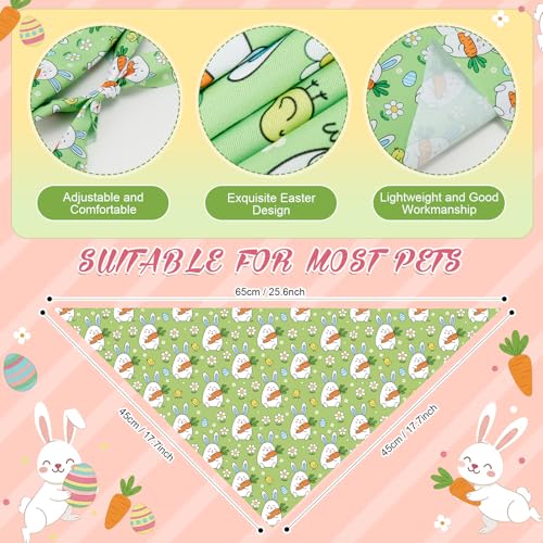 50 Pcs Easter Dog Bandanas Bulk Bunny Egg Carrot Bandanas for Dogs Triangle Kerchief Bibs Scarf Set for Pet Easter Costume Photo Props Accessories Pet Shops (Easter / 25.6 x 17.7 x 17.7")