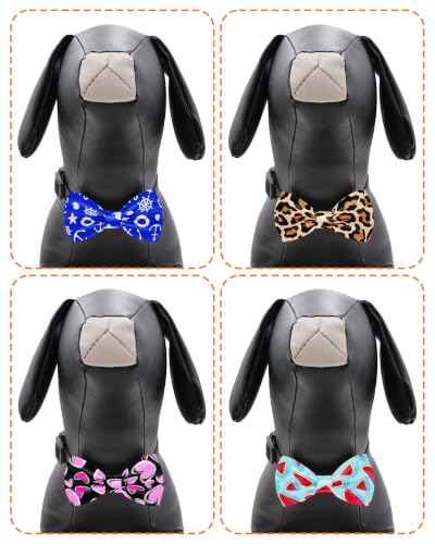 10 Pack Daily Dog Bowties for Small Dogs Sliding on Collar (S/M)