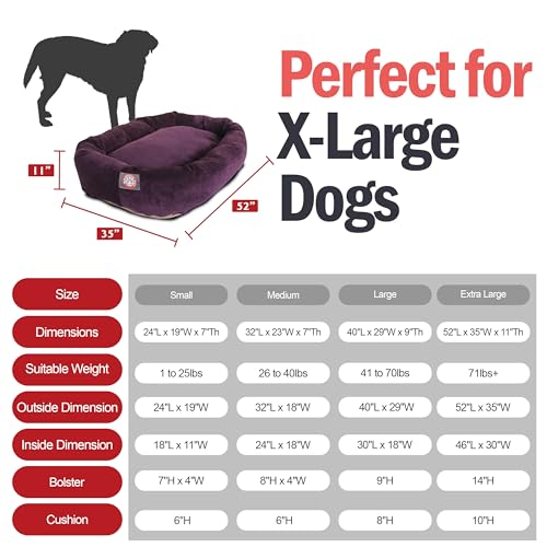 Micro Velvet Dog Bed 52 Inch X (Aubergine)
