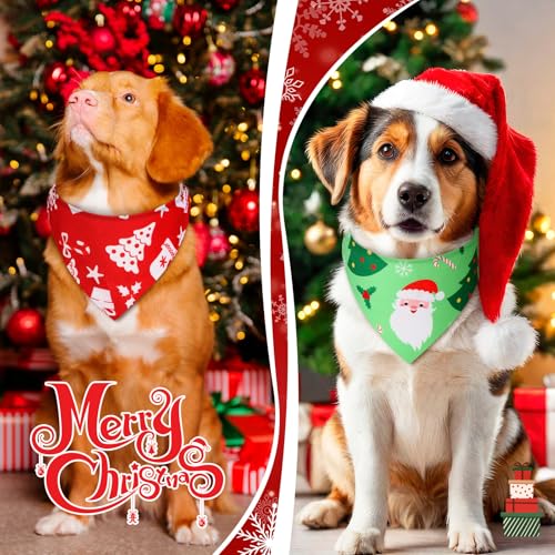 100 Pcs Christmas Dog Bandanas Bulk (Christmas / 31.5 x 21.7 x 21.7 Inch)