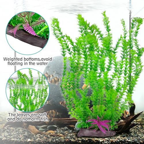 Aquarium Plastic Plants Aquarium Decor Artificial Fish Tank Plants (A*2 Pcs / 20.4 in)