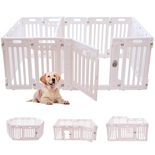 2 Room Dog Playpen with Door (White Standard)