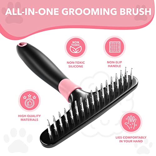 Dog rake deshedding dematting Brush Comb (Pink)