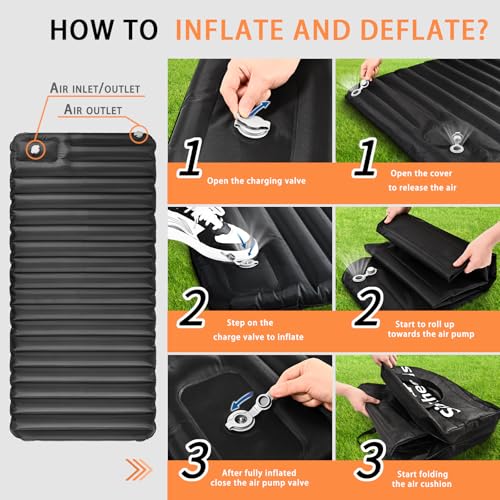 Truck Dog Seat Cover Back Seat Protector (For Full Size Truck / Full Size SUV / Black with Inflatable Cushion)