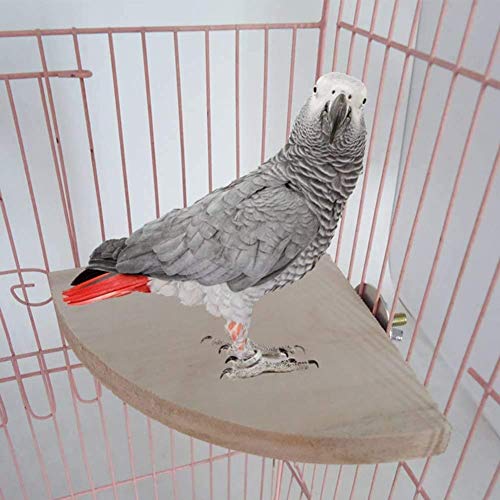 Bird Parrot Corner Perch Flat Platform Stand for Cage (L: 6.69*6.69inch)
