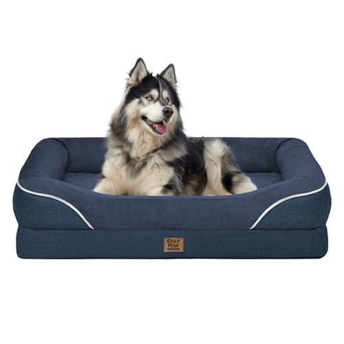 Orthopedic Waterproof Dog Bed for Large Sized Dogs (Blue / 45"L x 35"W x 7.5"Th)