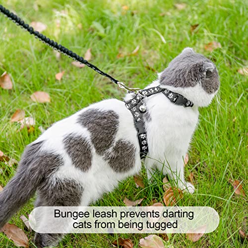 Cat Harness and Leash Set (Medium(Chest: 14"-22") / Black_Reflective)