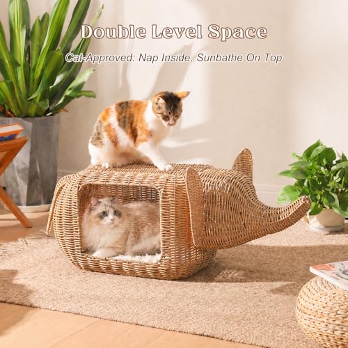 Elephant Rattan Cat Bed (Elephant)