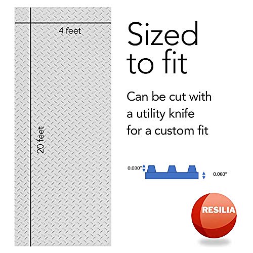 Heavy Duty Garage Floor Runner & Protector Mat (4' x 20' / Silver)