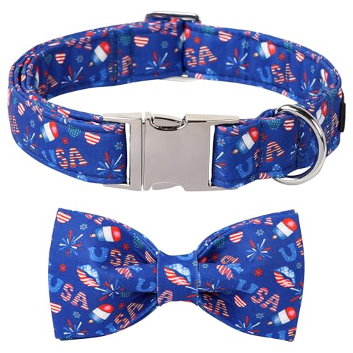 4th of July Dog Collar with Bowtie (Popsicle USA / Small (Pack of 1))