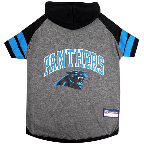 Carolina Panthers Hoodie for Dogs & Cats. NFL Football Licensed Dog Hoody Tee Shirt (Small / Carolina Panthers)