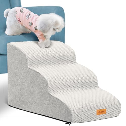 3 Tiers Foam Dog Ramps (White / 23.6*15.7*15.7)