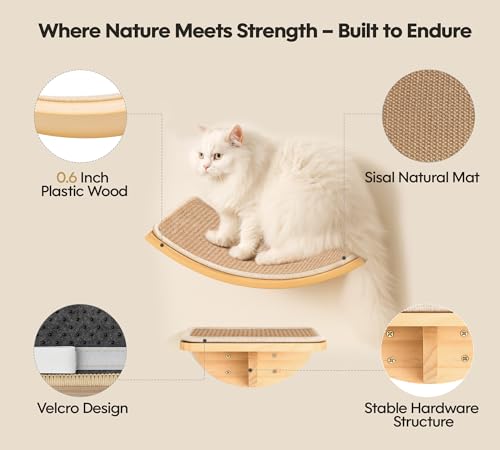 Cat Wall Shelves (Combo B (1 Sisal-Mat Bed, 2 Steps) / Normal)