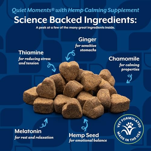 Quiet Moments Calming Plus Hemp Dog Supplement (180 Count (Soft Chews))