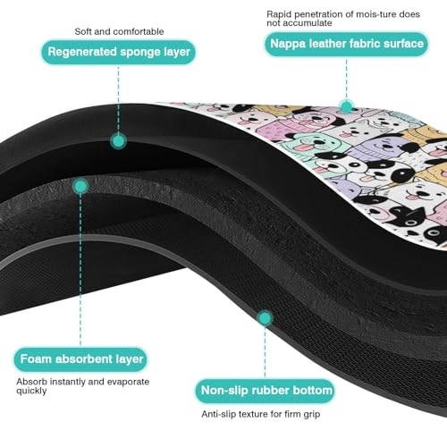 Pet Feeding Mat for Floors Waterproof Dog Mat for Food and Water Absorbent Quick Dry Non Slip mat for Cat Bowls (32"L x 24"W / ColorfulDog)