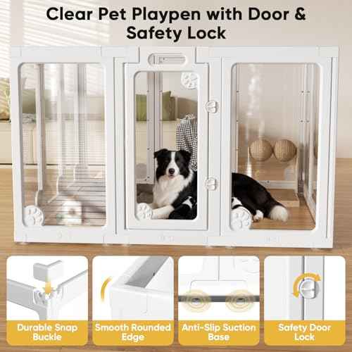 Acrylic Clear Dog Play Pen Indoors (30 Inches Tall - 8 Panels)