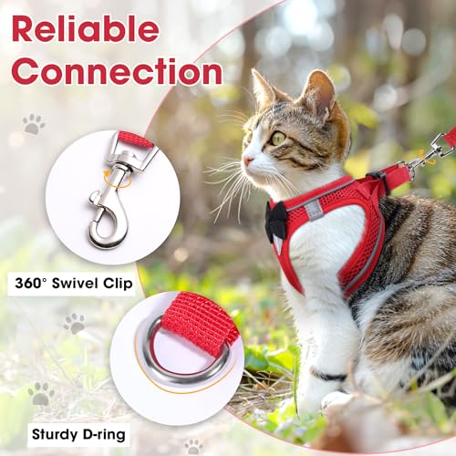 Cat Vest Harness and Leash Set (Red / XS)