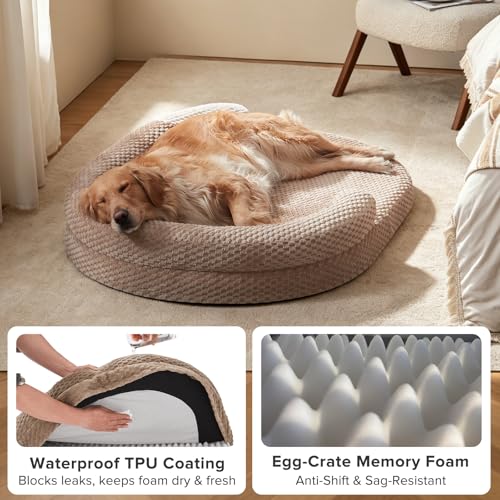 XL Orthopedic Dog Beds Large Sized Dog (Brown / XL(42"x 32"x 7"))