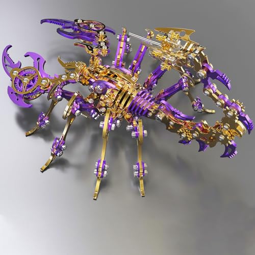 Scorpion 3D Metal Puzzles Kits for Adults Teens (Gold and Purple)