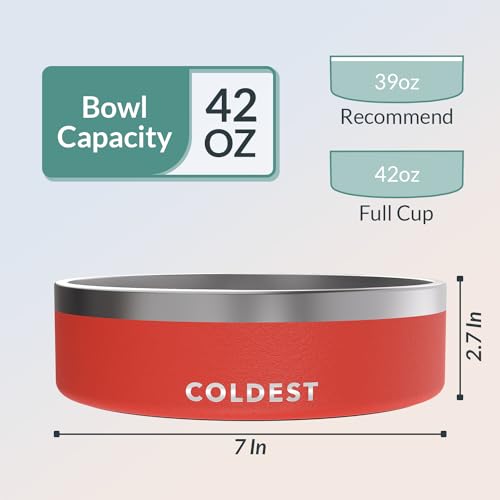 Coldest Dog Bowl (42 oz / Crimson Red)