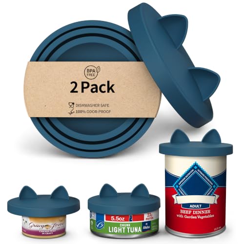 3-in-1 Dog Food Can Lids, Cat Food Can Covers, 2pcs, Dark Blue (Dark Blue)